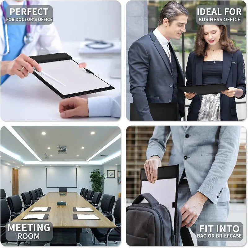 Carpeta Portapapeles A4, Carpeta de Trabajo, Portapapeles de Cuero PU, Carpeta con Clip para Archivos A4, Portadocumentos, Bloc de Notas para Conferencias con Portaplumas