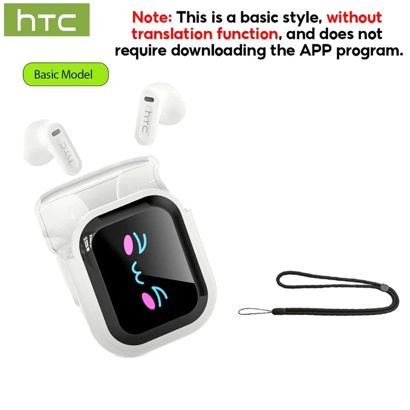 Auriculares inalámbricos Bluetooth originales HTC NE20, auriculares internos con traducción por IA, pantalla táctil multifunción LED, auriculares con reducción de ruido
