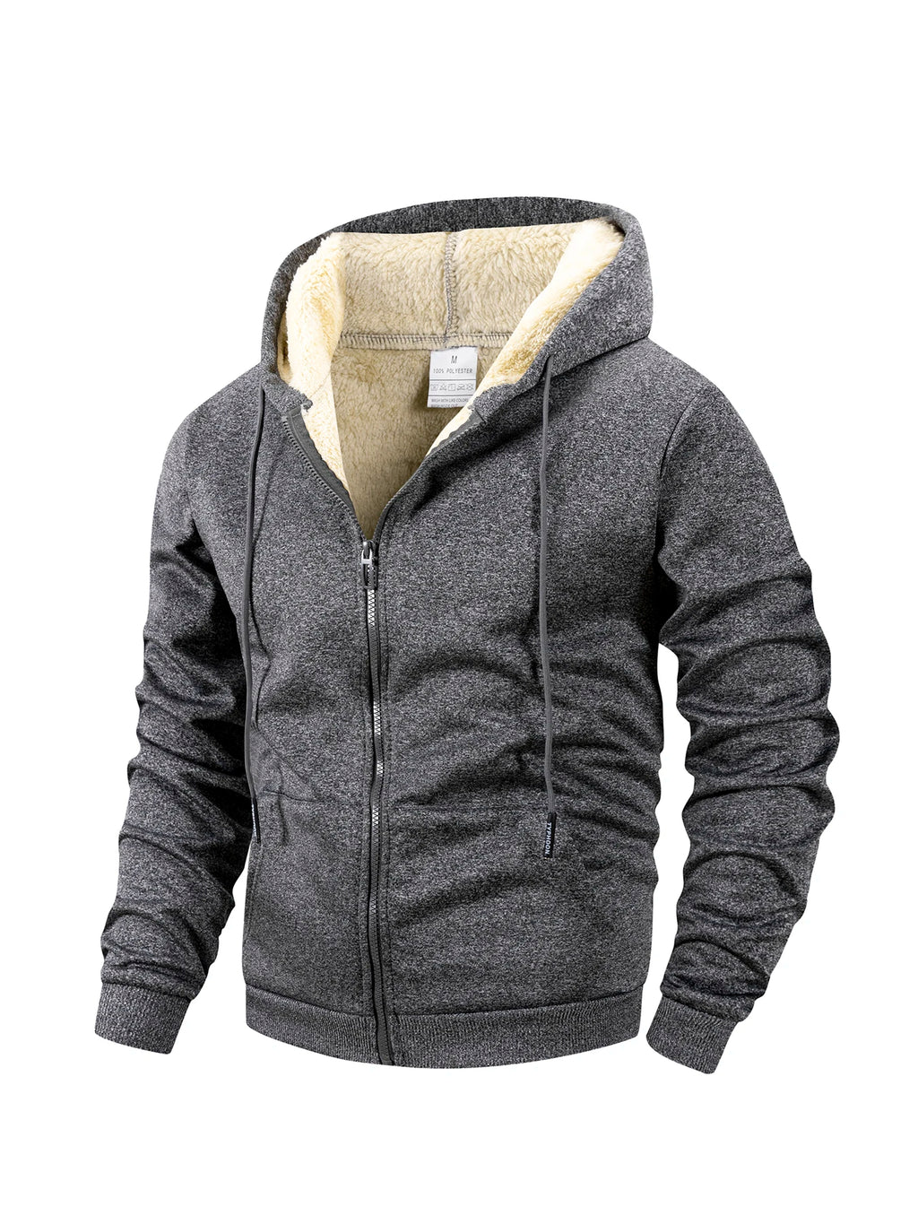 Buzo con Capucha y Cremallera de Vellón para Hombre