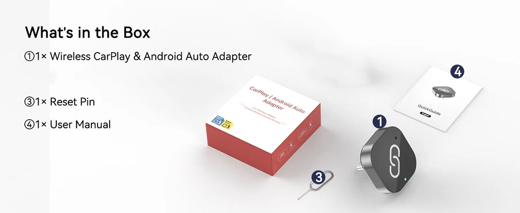 (Tipo C) CarPlay inalámbrico Apapter USB C / Android Auto USB C para converte con cable a inalámbrico, Plug & Play, Dongle carplay 2 en 1 nuevo