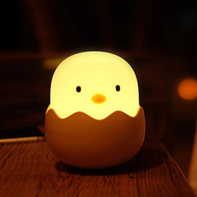 Luz Nocturna LED Táctil Recargable Pollo Decorativo