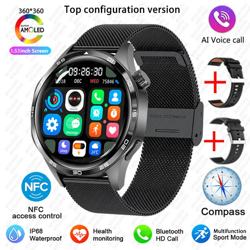 Reloj Inteligente 5 Pro con AMOLED, GPS, NFC, Brújula y Llamadas Bluetooth