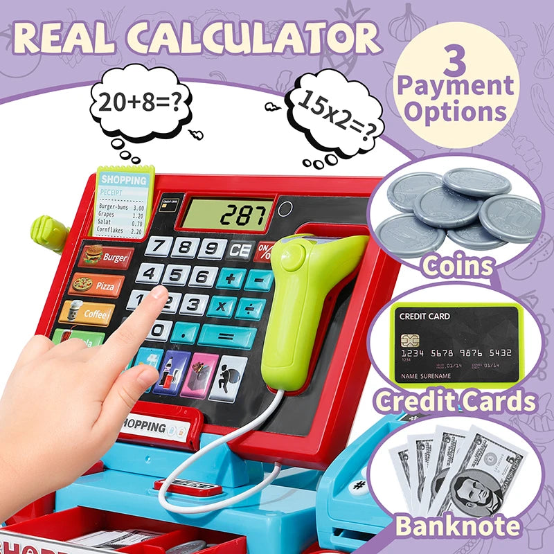 Juego Caja Registradora con Calculadora Real para Niños