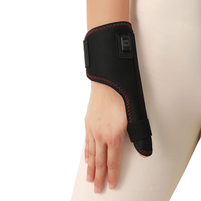 Soporte Eléctrico Térmico para Pulgar y Muñeca con Masaje, Almohadilla Calefactora para Dedos, Estabilizador de Pulgar para Alivio del Túnel Carpiano, Masajeador de Dedos