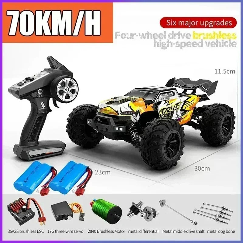JJRC -Q130 sin escobillas de alta velocidad 70 KM/H4X4 todoterreno 2,4G 4WD Control remoto RC coche 4WD Racing Monster Racing Boy juguete para regalo 1:16