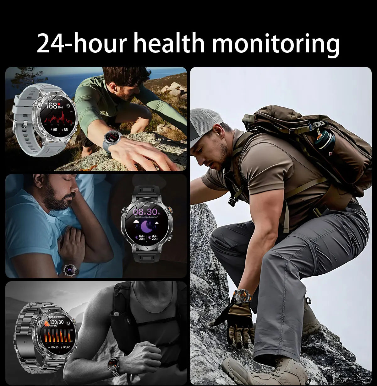 Reloj Inteligente Deportivo Militar 1400mAh Bluetooth