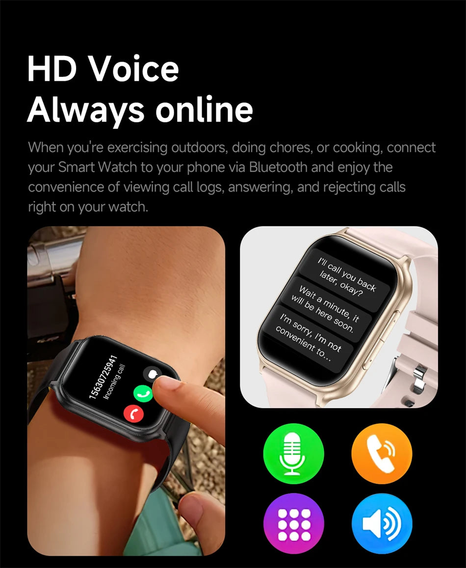 Reloj Inteligente Deportivo IP68 con Monitor de Ritmo Cardíaco 24H y Llamadas