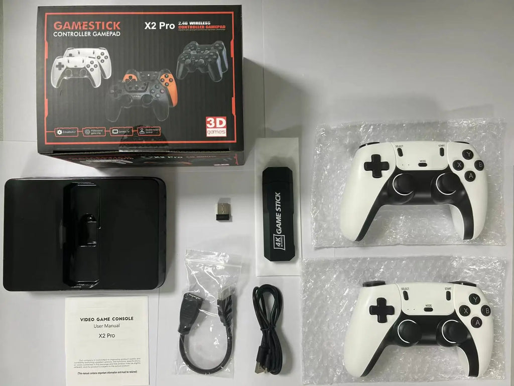 Nuevo X2 Pro Game Stick 44/45 emuladores más de 50000 juegos Retro controlador inalámbrico recargable TV en casa 2/4 jugadores regalo para niños