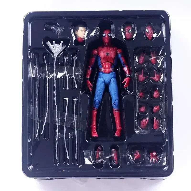Figura de acción de Spiderman de Marvel Avengers: Homecoming, estatua con rostro intercambiable de Tom Holland, modelo de juguete coleccionable, regalo