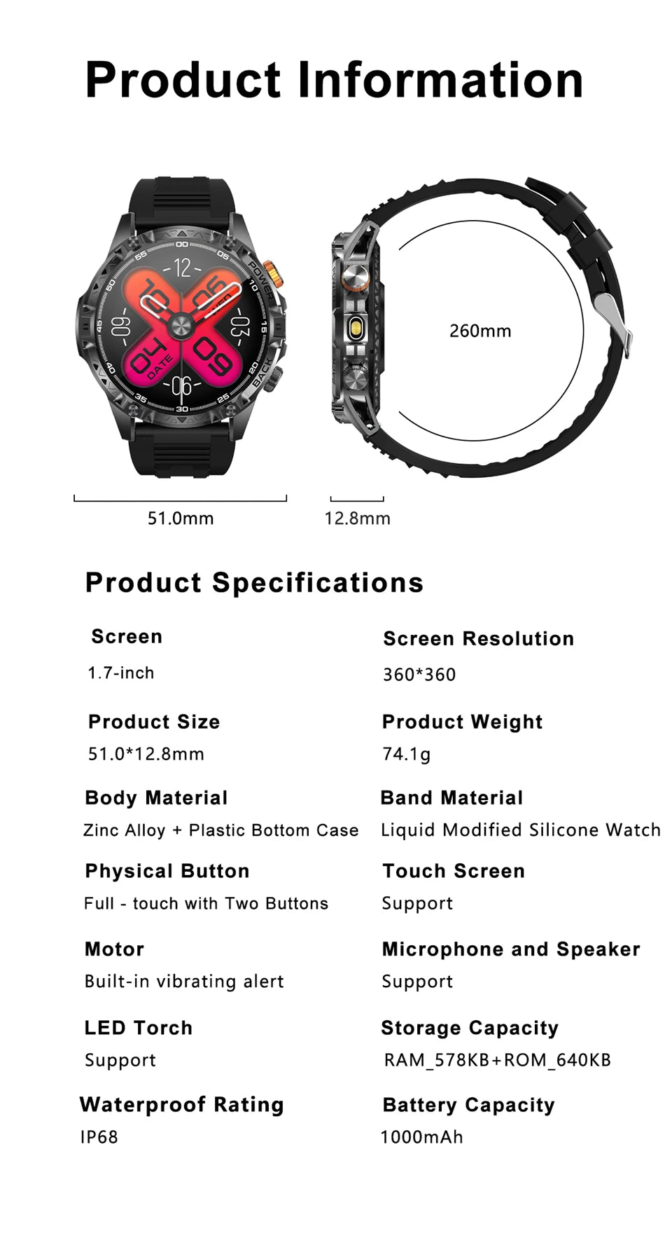 Reloj Inteligente AMOLED Deportivo con Brújula 2026