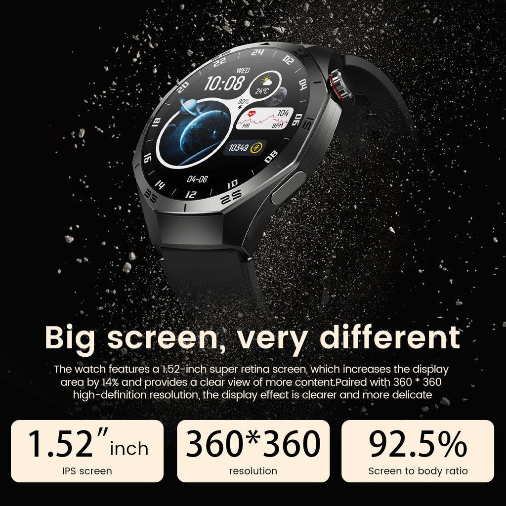 Nuevo watch5 Pro GPS NFC reloj inteligente hombres 360*360 pantalla AMOLED ritmo cardíaco Bluetooth llamada IP67 impermeable hombre Smartwatch 2025