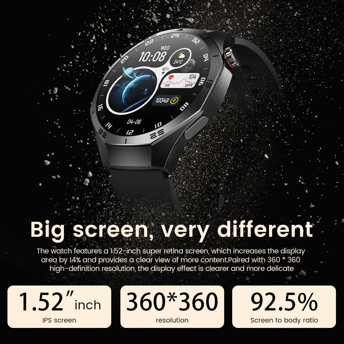 Nuevo watch5 Pro GPS NFC reloj inteligente hombres 360*360 pantalla AMOLED ritmo cardíaco Bluetooth llamada IP67 impermeable hombre Smartwatch 2025