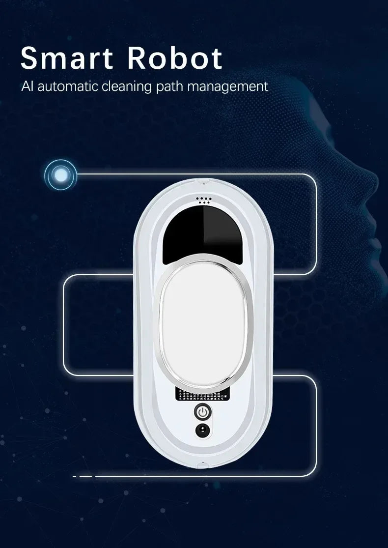 Robot inteligente para limpieza de ventanas, limpiador de cristales eléctrico con Control remoto para el hogar, limpiador de ventanas de balcón de gran altura