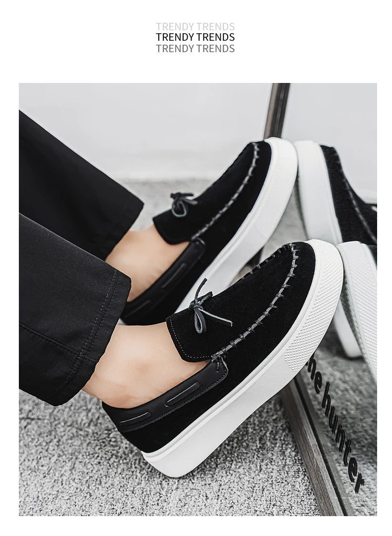 Mocasines casuales de estilo británico para hombre, cuero transpirable, antideslizantes