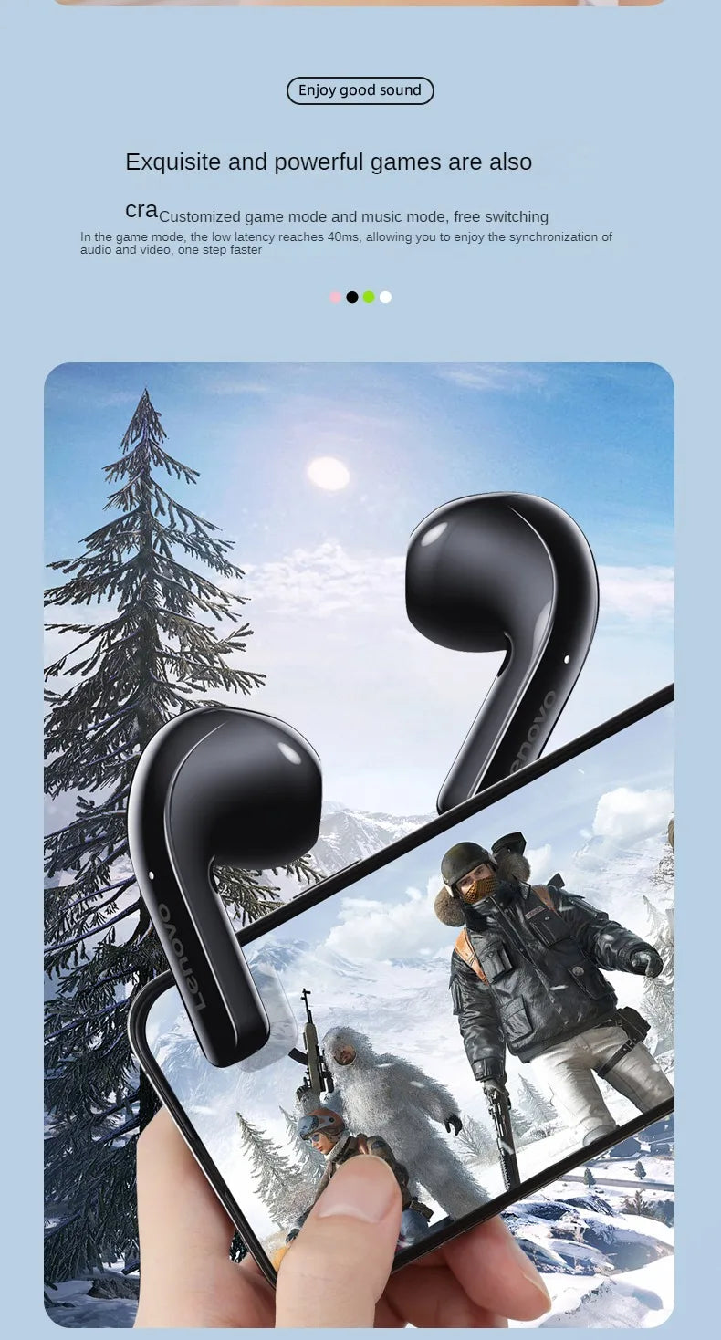 NUEVOS Auriculares Inalámbricos Originales Lenovo XT65 TWS Bluetooth 5.3 con Reducción de Ruido Estéreo Dual, Control Táctil y Batería de Larga Duración
