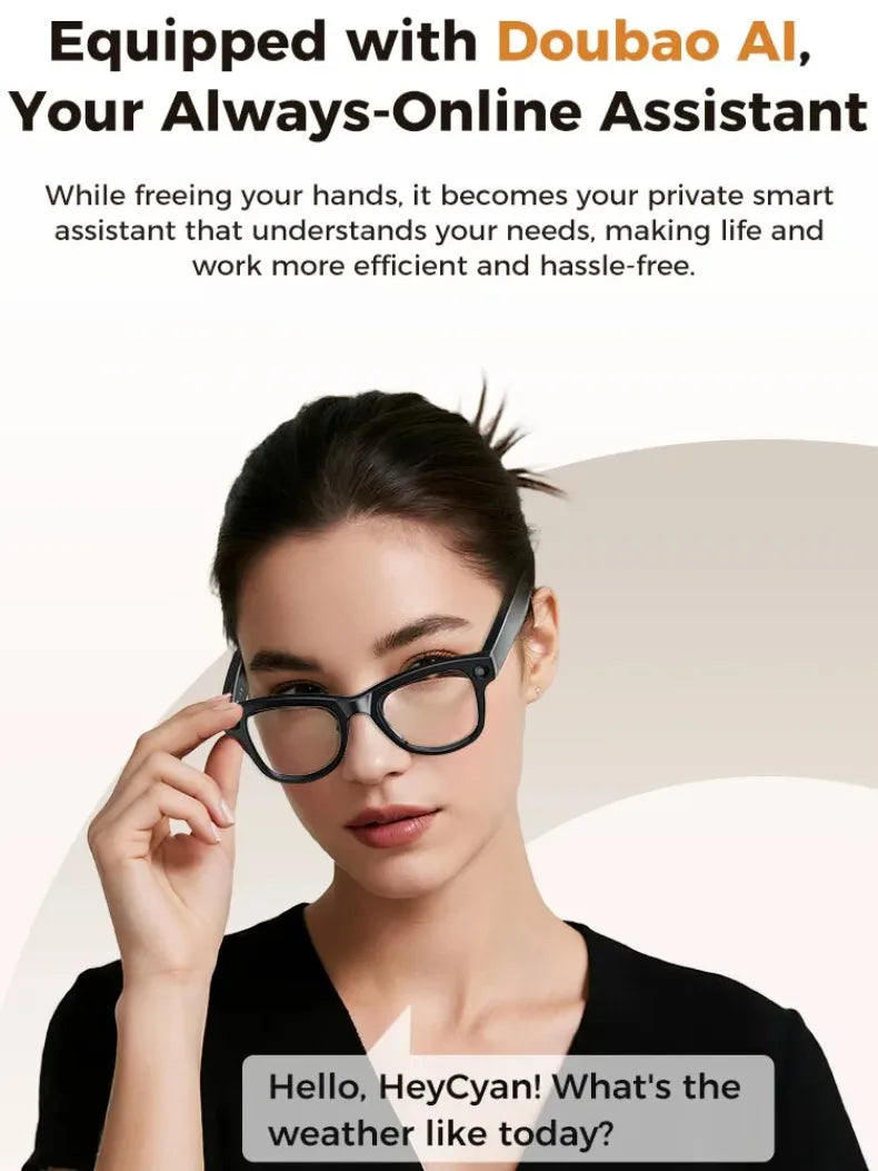 Lentes Inteligentes M02 con IA, Reproductor de Música con Llamadas Bluetooth, Cámara de 8MP, Traducción en Más de 100 Idiomas, Lentes de Sol con Caja de Carga