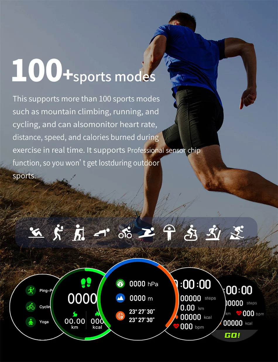 Reloj inteligente con seguimiento GPS para hombres y mujeres, reloj inteligente deportivo con frecuencia cardíaca, Bluetooth, llamada, NFC, IP68, resistente al agua, brújula, Smartwatch 7 Mini