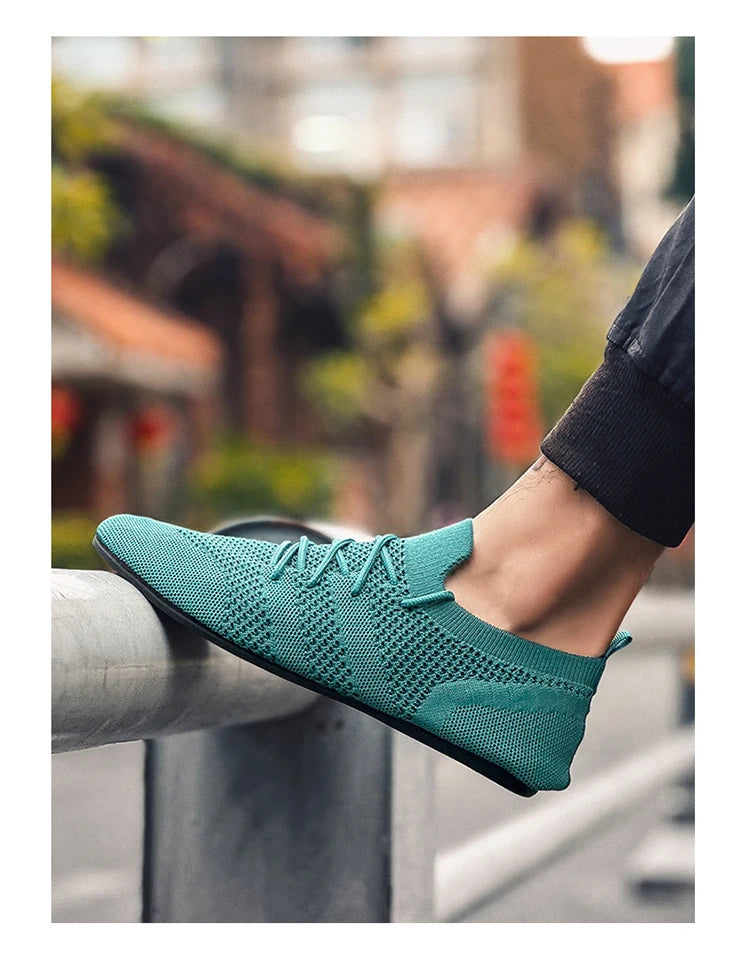 Zapatos informales con cordones para hombre, mocasines de malla transpirables para parejas, zapatillas informales ligeras y suaves para hombre, calzado para conducir al aire libre 36-47