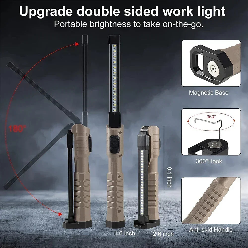 Lámpara de Trabajo Plegable USB Magnética para Camping