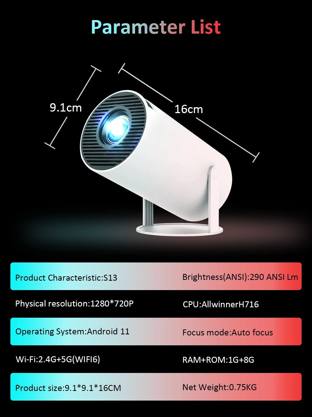 Nuevo Proyector HY300Ultra 2026, 720P, 290ANSI, Mini Proyector LED, Google Play, Corrección Trapezoidal Automática, WiFi6, BT5.4, Cine en Casa