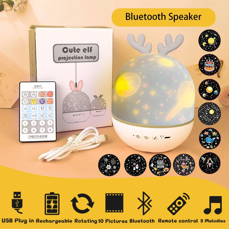 Proyector de Galaxia Bluetooth Luz Nocturna para Niños