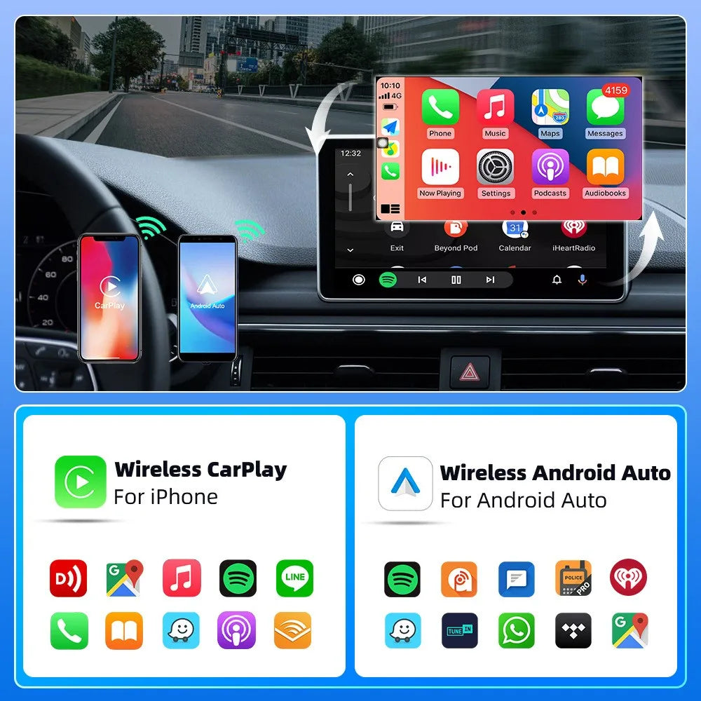 Adaptador inalámbrico CarPlay Android Auto 2 en 1, Dongle para coche, conexión automática Plug & Play para iPhone y Android, coche con cable de fábrica
