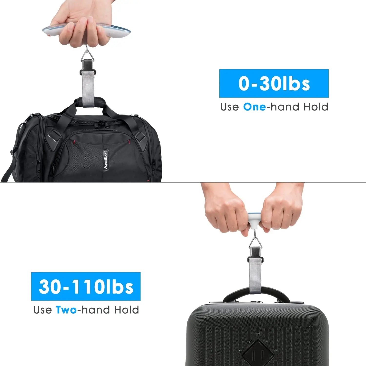 Báscula Colgante Digital para Equipaje 50KG con Retroiluminación