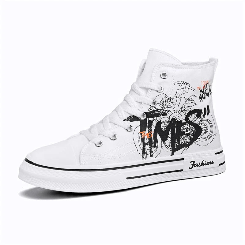 Zapatos de hombre, zapatos de lona vulcanizados, zapatillas altas, zapatos de plataforma informales transpirables, zapatillas deportivas para hombre, Tenis masculinos, zapatillas gruesas