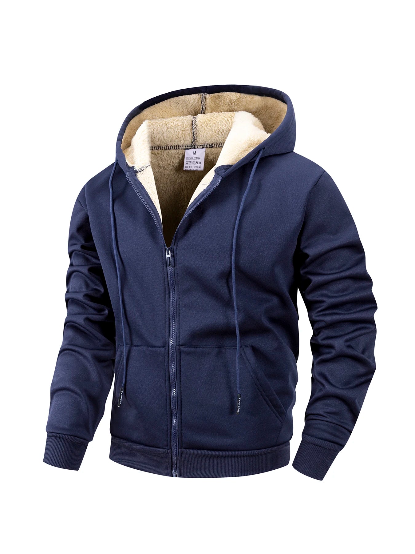 Buzo con Capucha y Cremallera de Vellón para Hombre