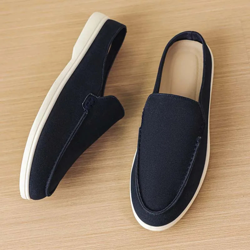 Mocasines de lona sin cordones para hombre, livianos y antideslizantes