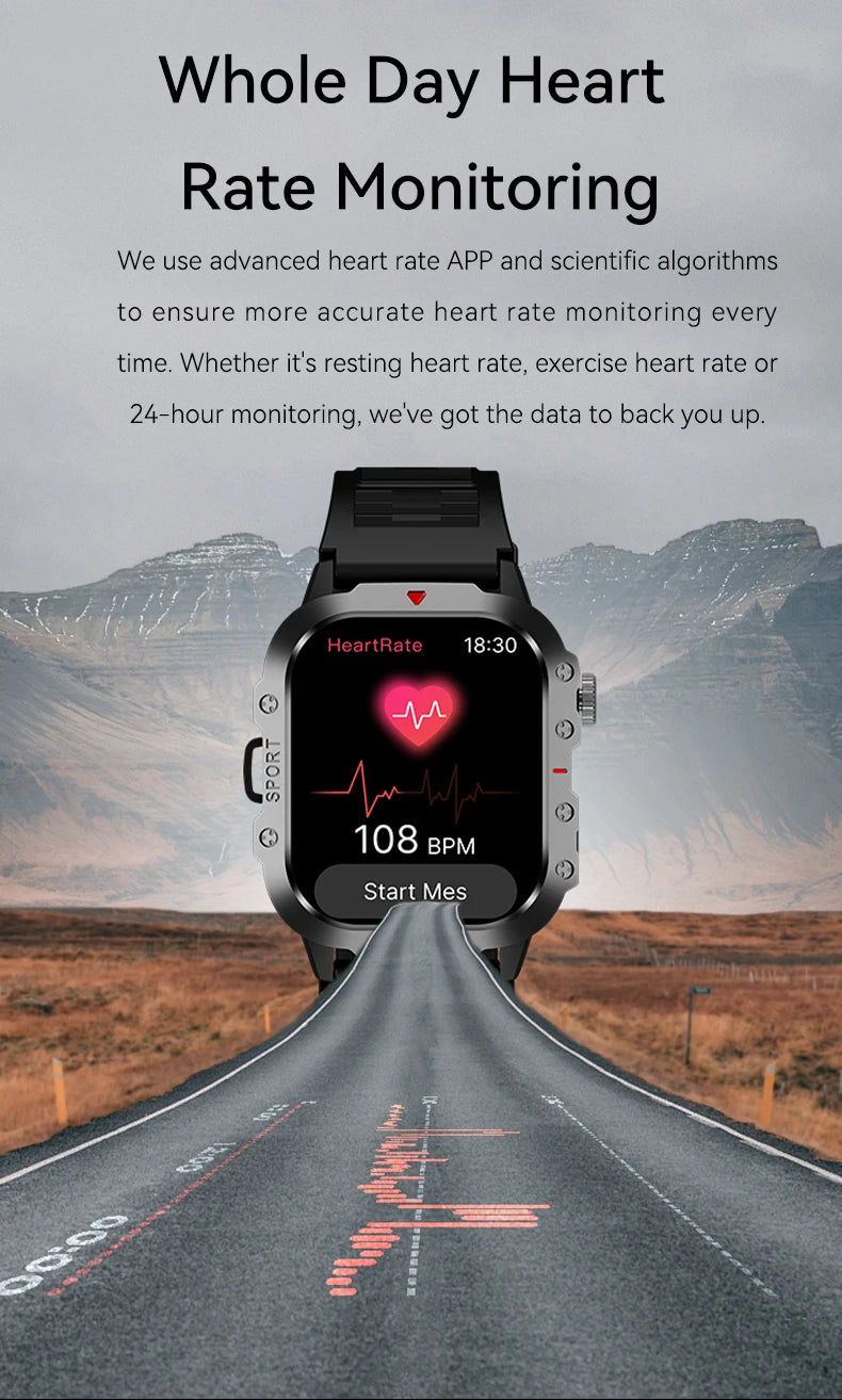 Reloj inteligente con llamada Bluetooth, electrónica, reloj inteligente militar, reloj de Fitness Digital, relojes de regalo para hombre y mujer, iOS, Android 2025, nuevo