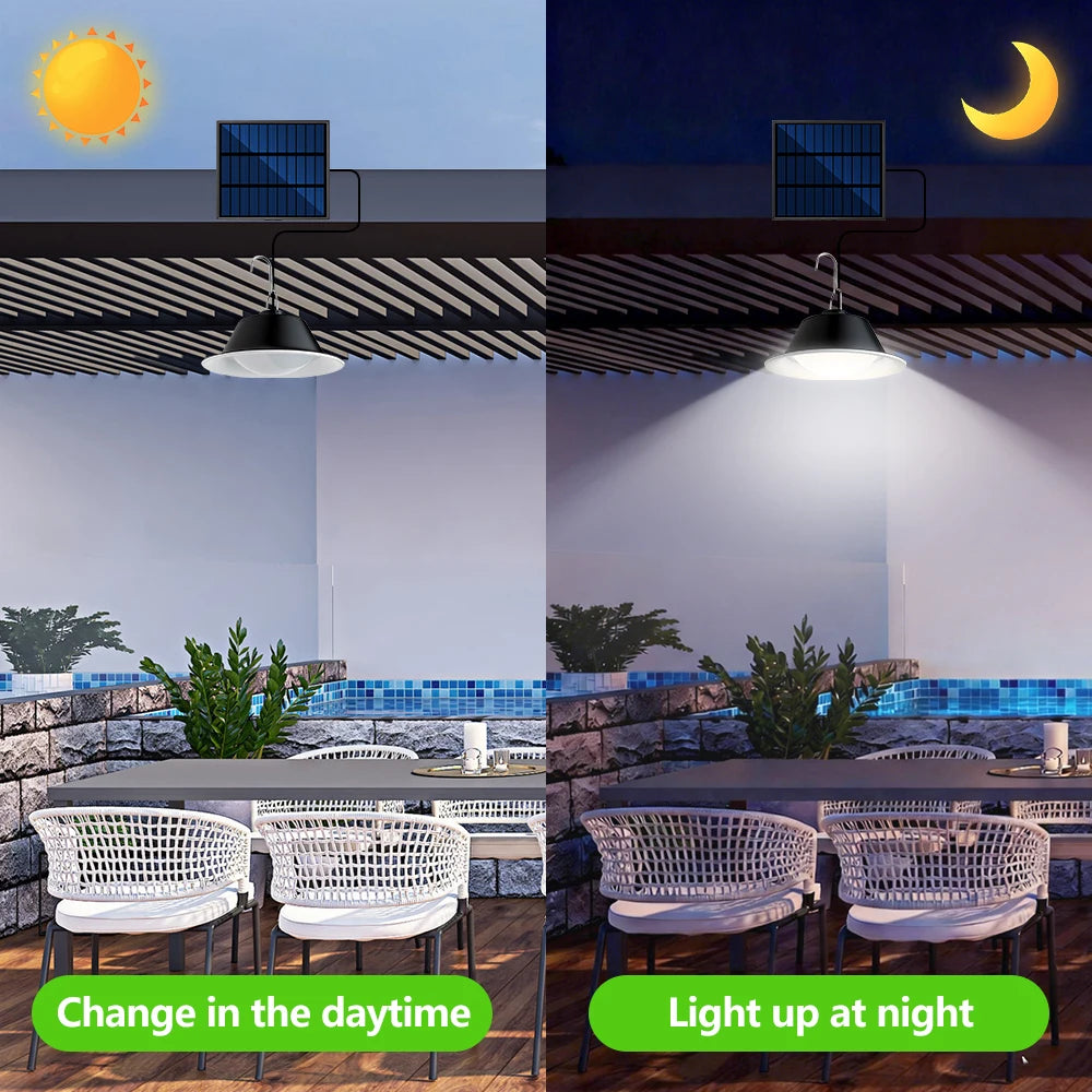 Lámpara Solar Colgante Exterior con Control Remoto 3 Colores Regulable