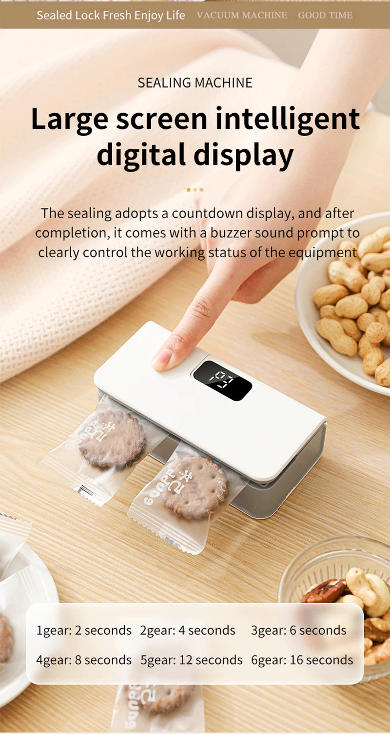 Mini sellador de bolsas térmico recargable para empaque de alimentos