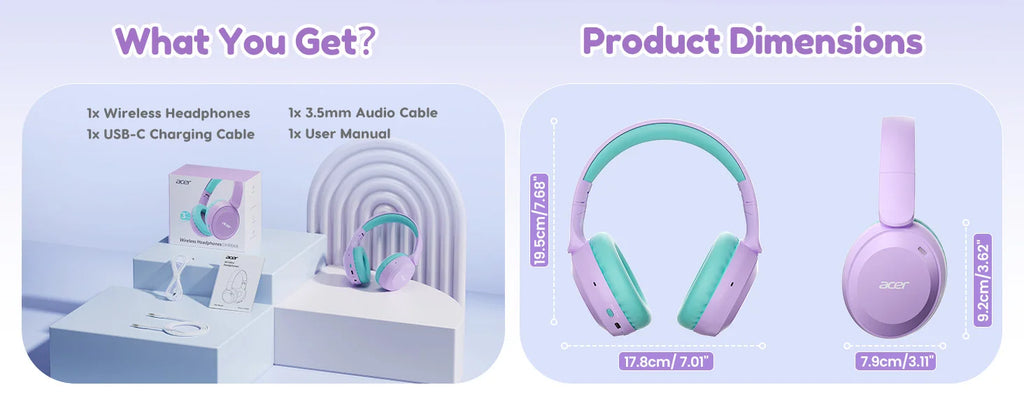 Acer Auriculares Infantiles Bluetooth 6.0 Volumen Limitado