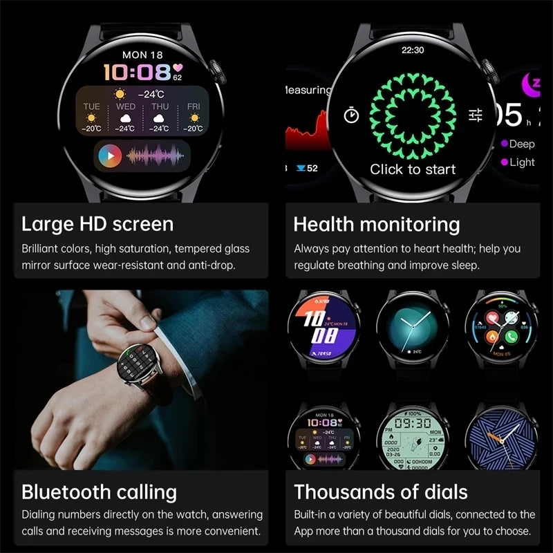 Smartwatch LIGE hombre, llamadas Bluetooth, pantalla AMOLED, resistente al agua