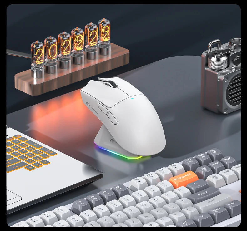 Ratón inalámbrico Bluetooth Attack Shark X11, tres modos, 2,4G, PAW3311, RGB, base de carga magnética para PC, ratón para juegos de deportes electrónicos
