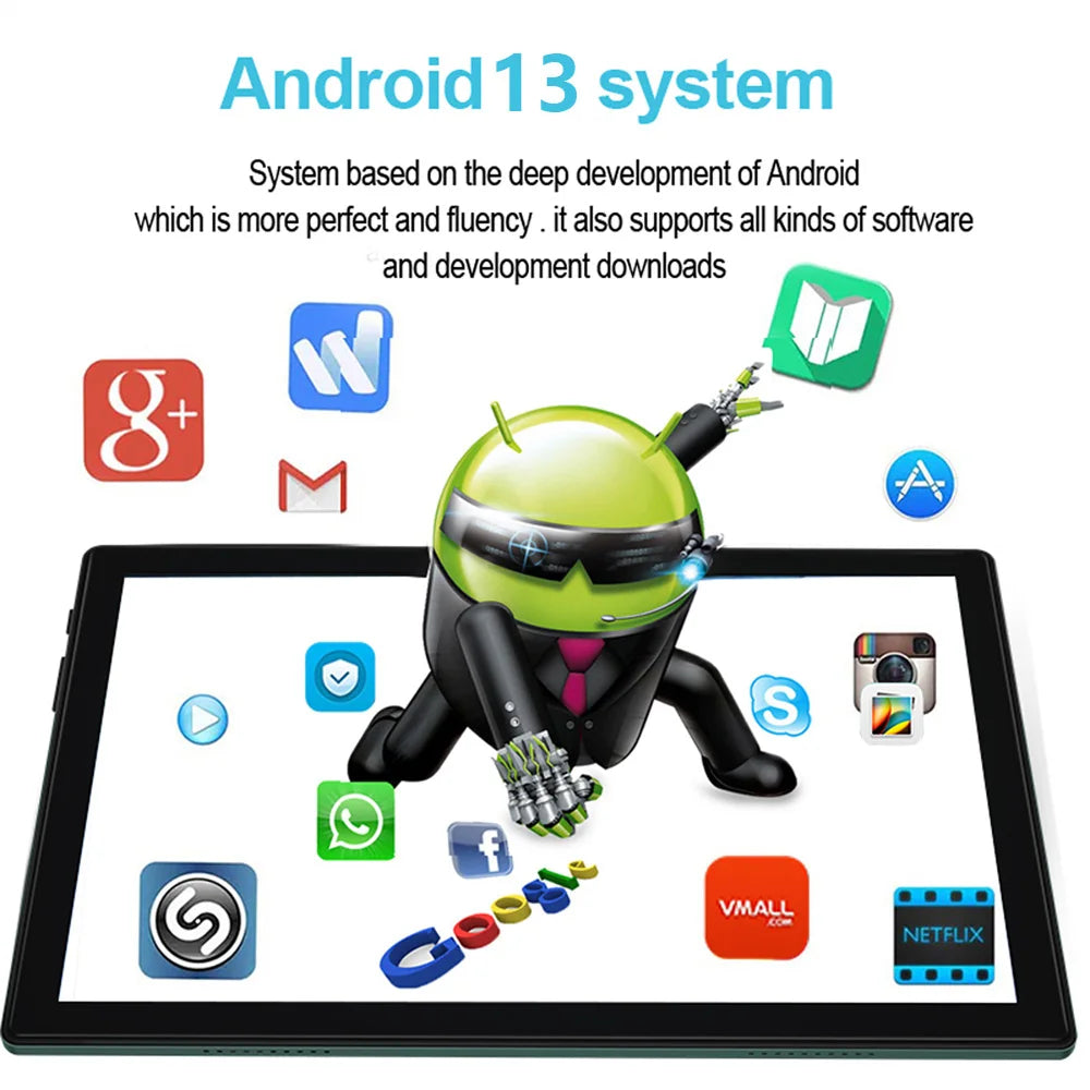 Tablet Android BDF 10.1 pulgadas Octa Core 4GB RAM 64GB doble SIM