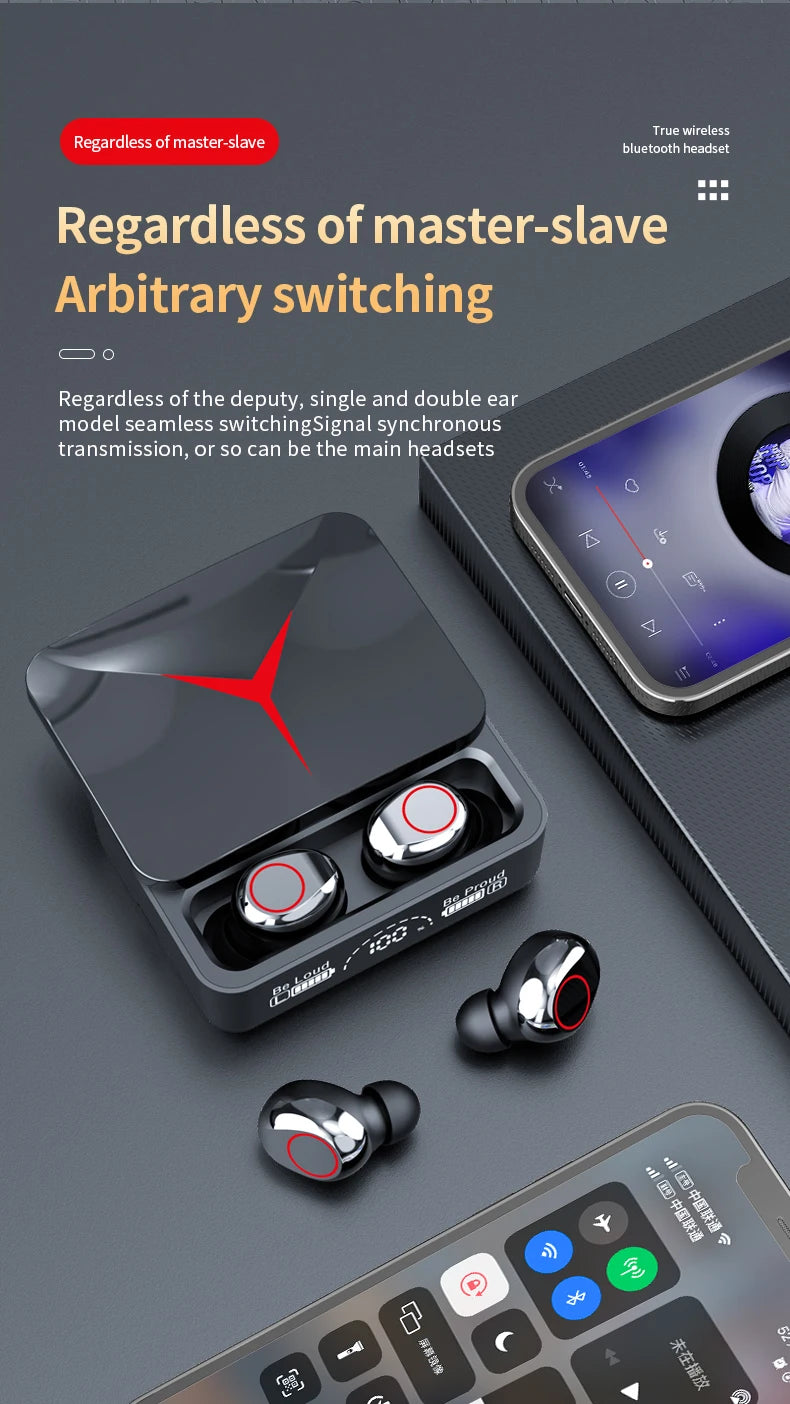Nuevos auriculares M90 Pro Bluetooth 5,3, auriculares inalámbricos con Control táctil para jugadores, auriculares estéreo HIFI con reducción de ruido y micrófono