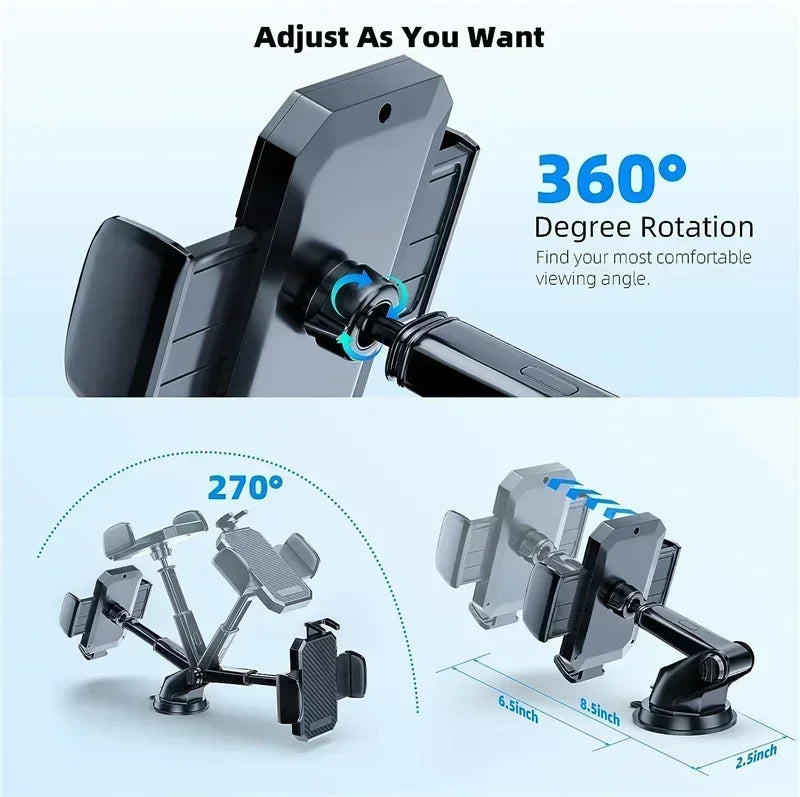 Soporte Universal para teléfono de coche, soporte multifuncional para salpicadero, parabrisas, ventilación, ventosa, soporte para teléfono GPS para iPhone, Samsung, Xiaomi