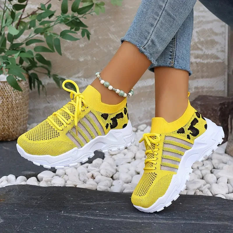 Zapatillas de Mujer con Estampado de Leopardo - Livianas y Transpirables