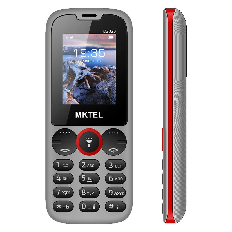 Teléfono Móvil MKTEL M2023 para Personas Mayores, Pantalla de 1.77 Pulgadas, Botones Grandes, Doble SIM, Bluetooth, Cámara, Juegos, Radio FM, Linterna, Larga Duración de Batería