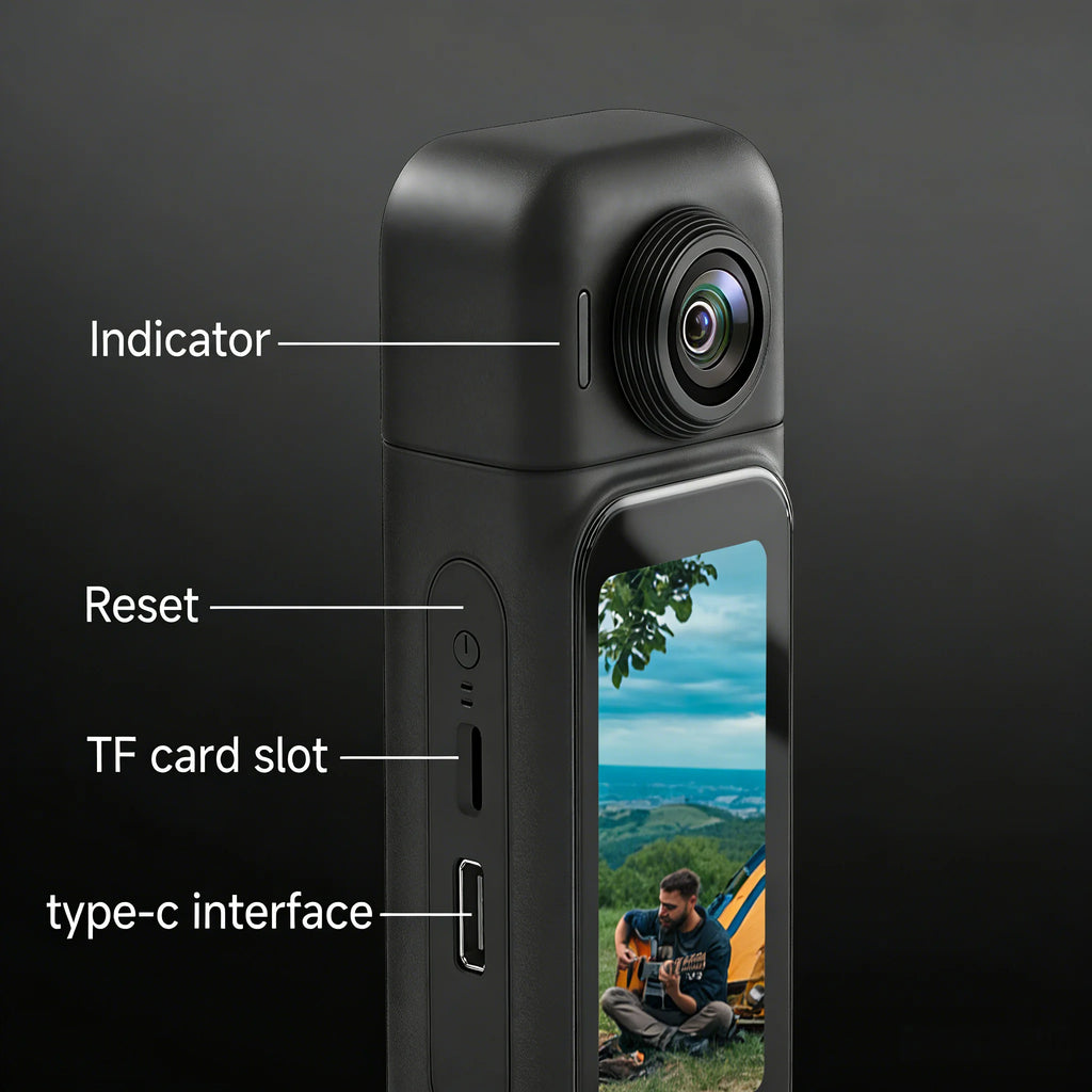 Mini cámara de acción FHD 1080P con WiFi, pantalla táctil y resistencia al agua