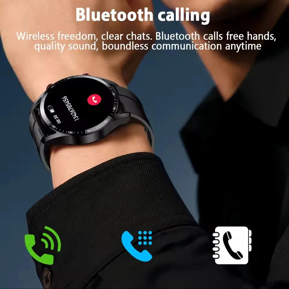 ECG + PPG Bluetooth llamada reloj inteligente hombres láser salud presión arterial Fitnes relojes deportivos hombre deportes impermeable Smartwatch + caja