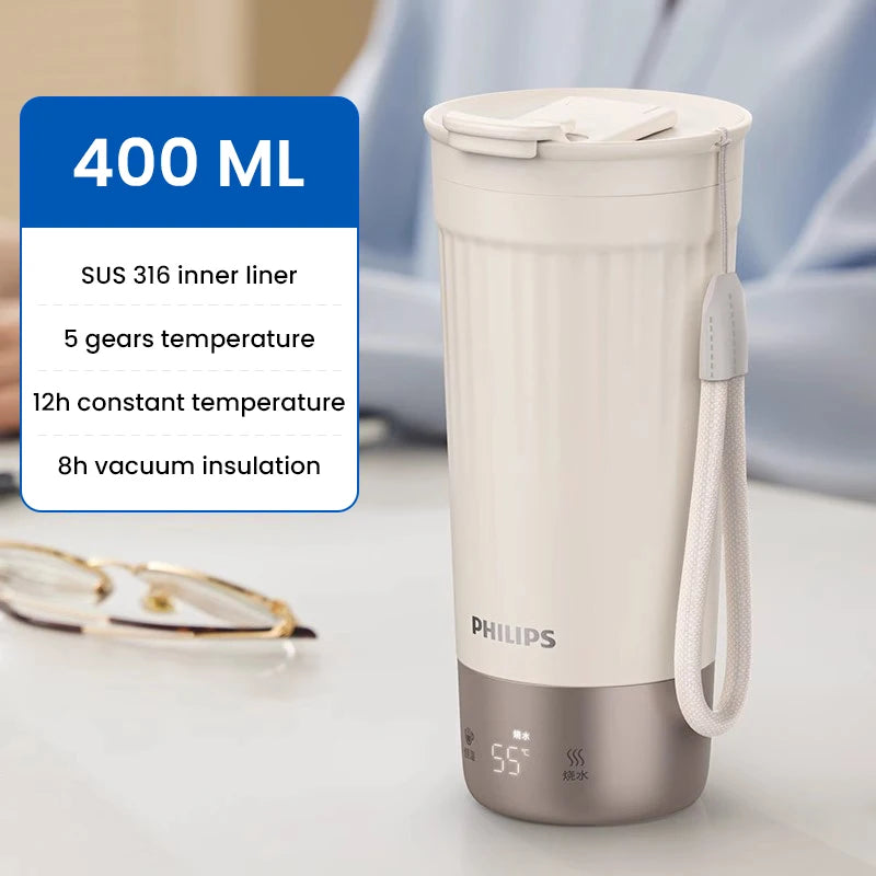 Hervidor Eléctrico Portátil 400ml con Control de Temperatura NTC