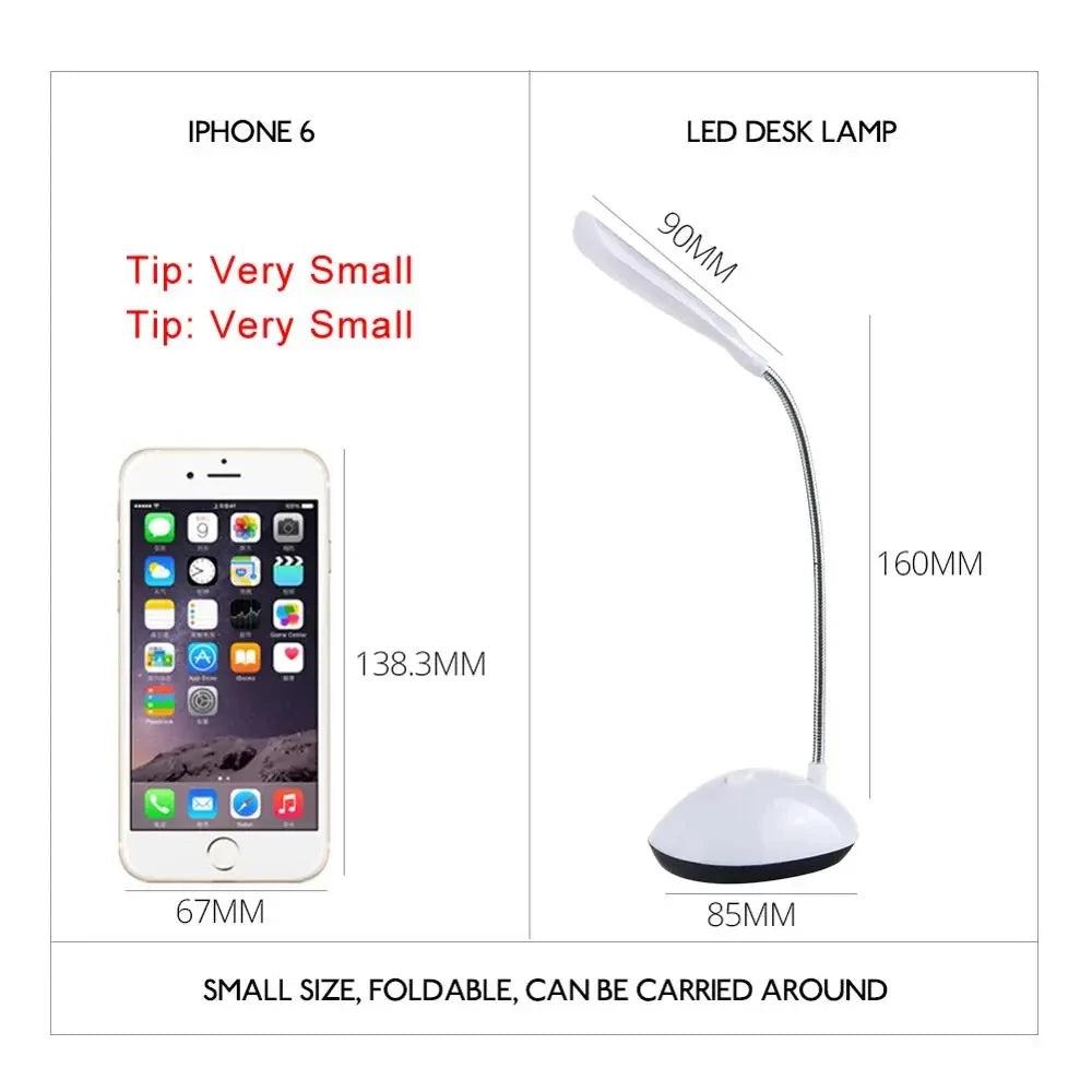 Lámpara LED de Lectura Portátil Flexible para Mesa
