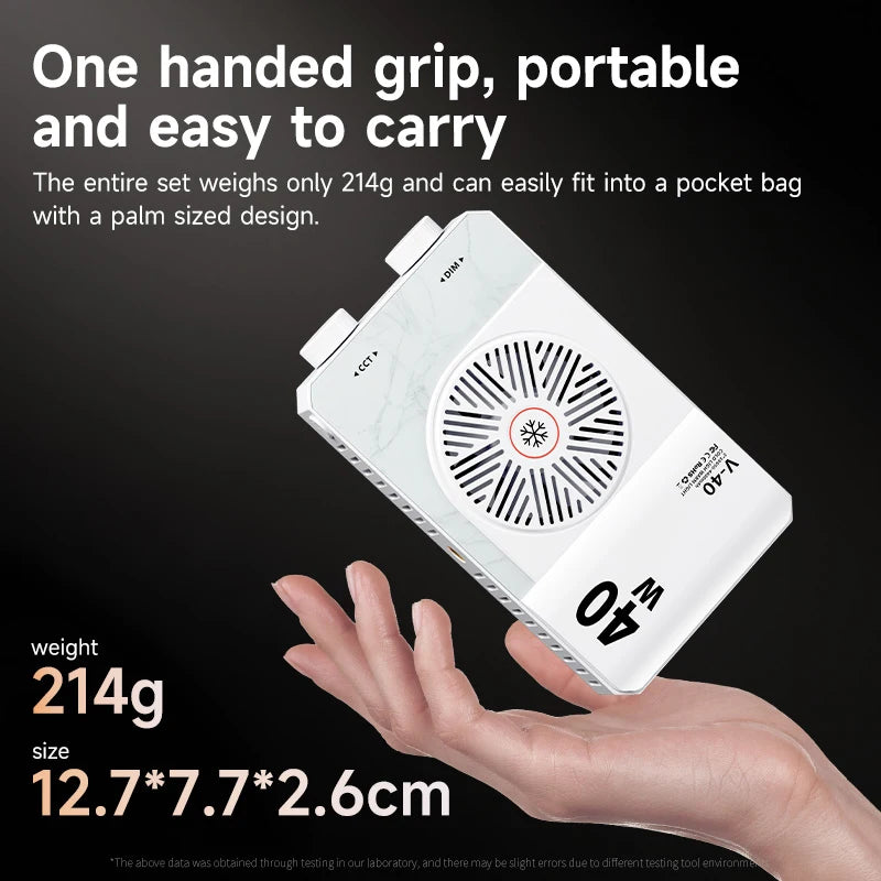 Luz LED para cámara de 40W CRI/TLCI 96+ 2700-6200K bicolor 4400mAh lámpara de vídeo para estudio fotográfico mango portátil luz de fotografía para cámara