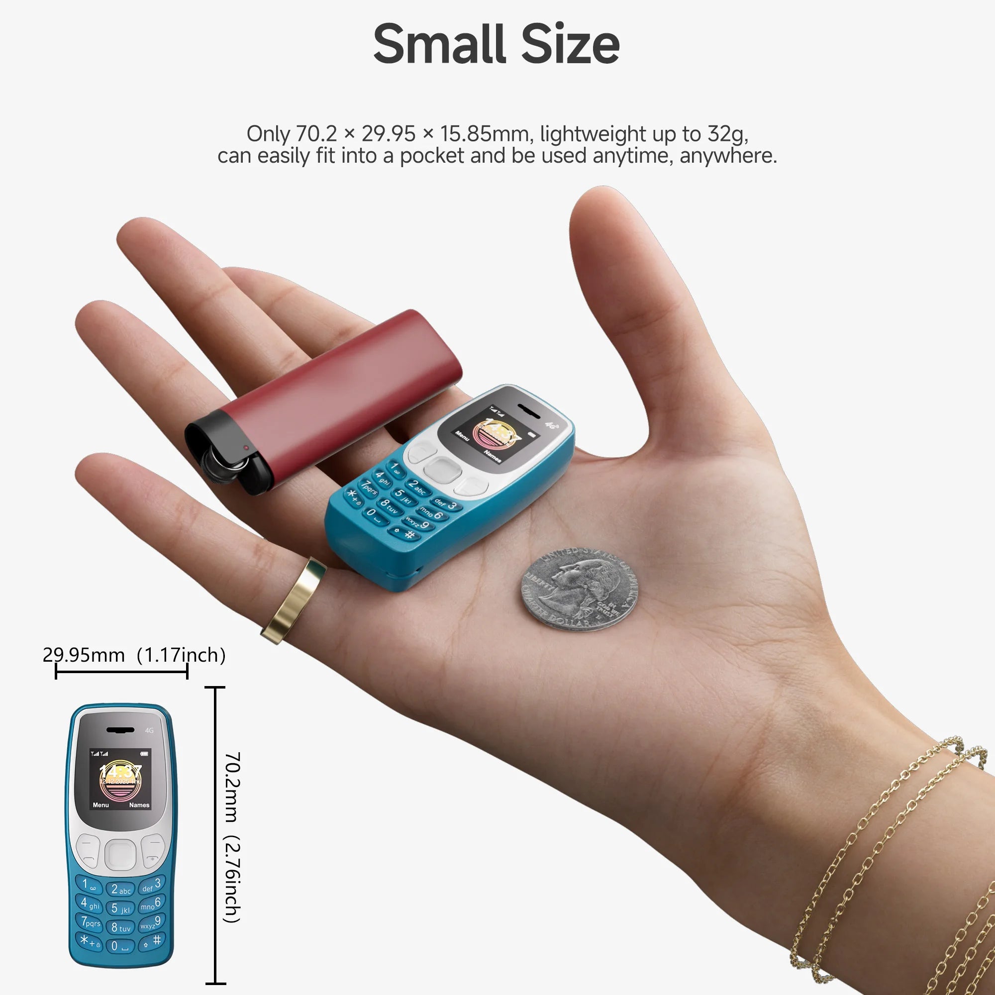 Nuevo SERVO BM80 4G LTE Mini teléfono móvil Dual SIM marcación de velocidad reducción automática grabadora de llamadas reproductor de música lista negra de teléfono pequeño