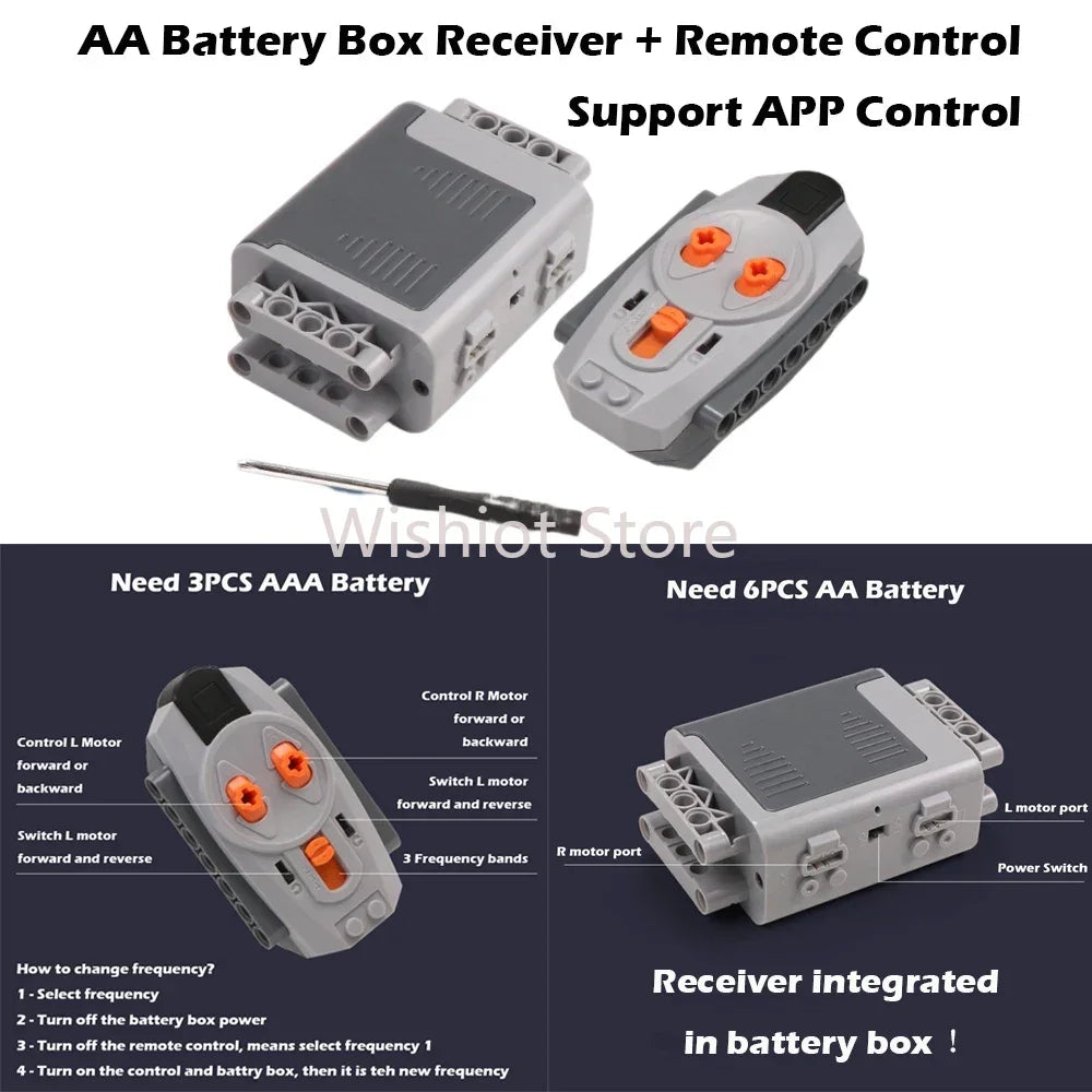 Funciones de energía técnica MOC compatibles con Legoeds, Motor M 8883, Control remoto modificado, grupo de energía, tren, caja de batería de litio 9686