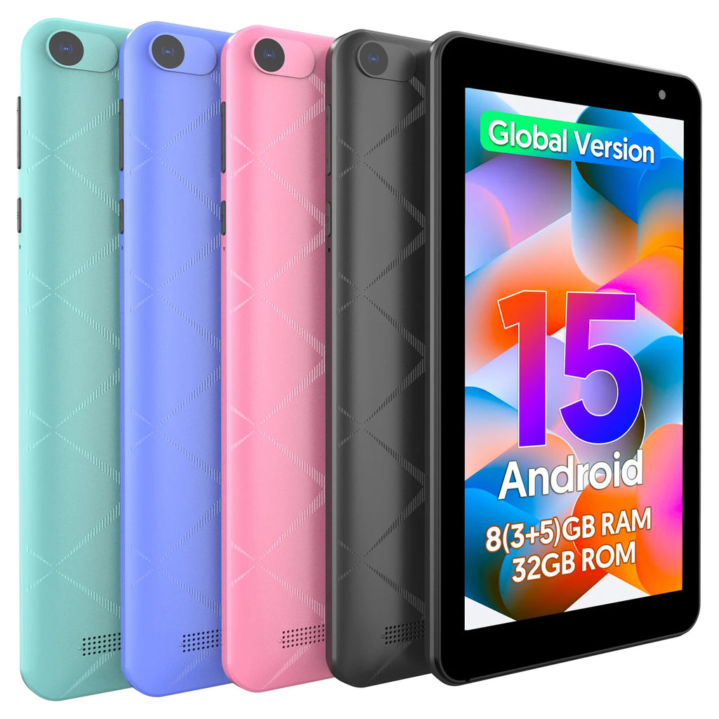Tablet Android 15 BAKEN 7 pulgadas 8GB RAM 32GB IPS Quad Core