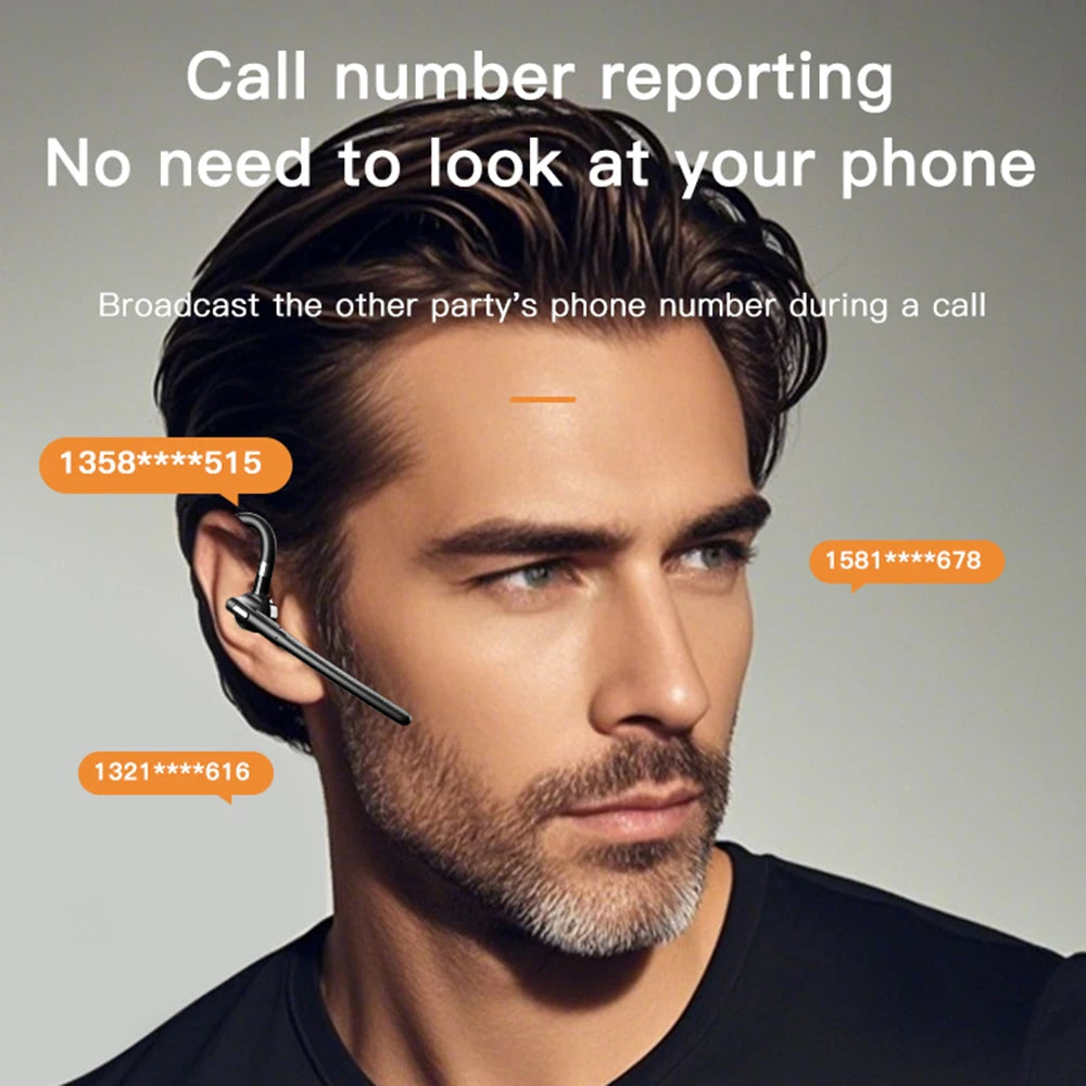 YYK526 Auriculares Bluetooth con cancelación de ruido auriculares deportivos auriculares con pantalla Digital impermeables auriculares de un solo oído sobre la oreja ﻿